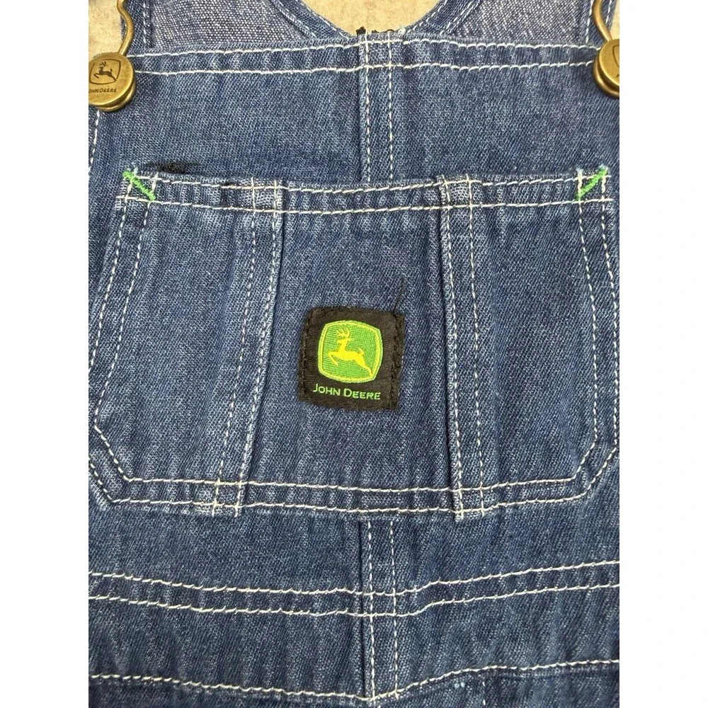 John Deere Overalls Boys Size 4T Denim Jean Farm Tractor 100% Cotton